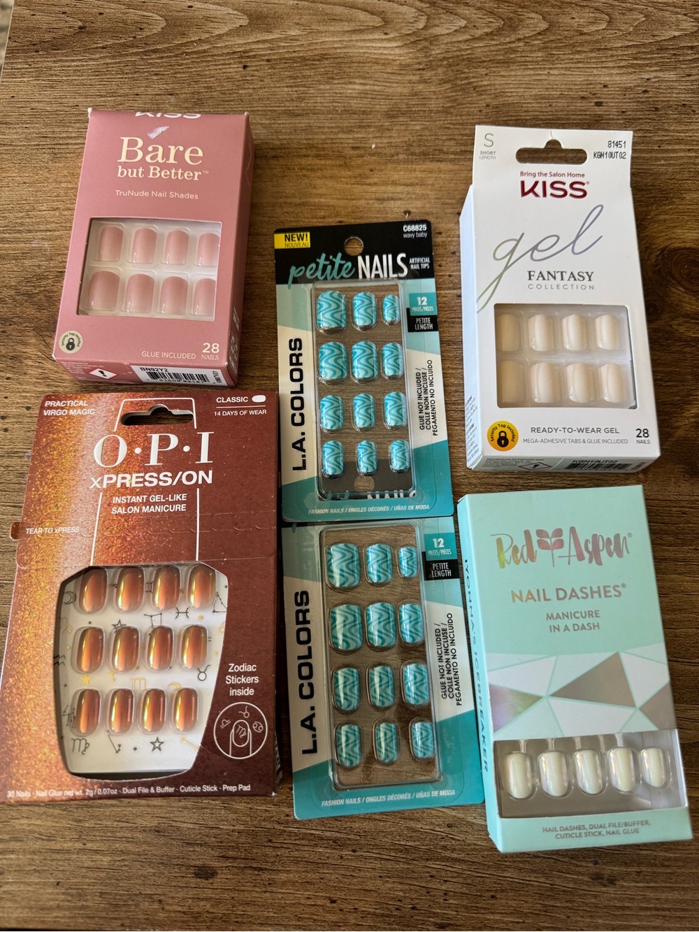 Assorted Press-On Nail Sets - Blue, Pink, White, Cream & Orange Styles